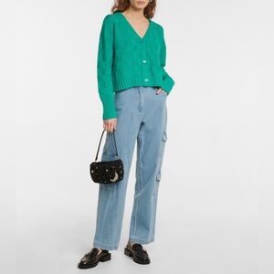 STAUD Easton high-rise wide-leg jeans Size 2